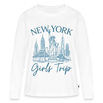 Voyage des filles à New York - T-shirt manches longues Premium bio Femme - blanc - Devant - Julia (174cm)