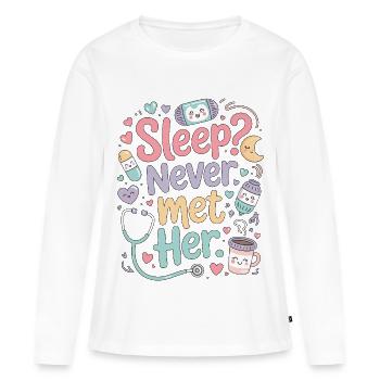 ICU Nurse Sleep Never Met Her Intensive Care - Frauen Premium Bio Langarmshirt - Weiß - Vorne - Julia (174cm)