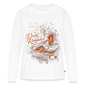 Romance sombre Je ne suis pas bizarre Juste un amour romance sombre - T-shirt manches longues Premium bio Femme - blanc - Devant - Julia (174cm)