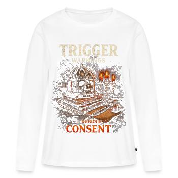 Dark Romance Booktok Trigger Warnings - Frauen Premium Bio Langarmshirt - Weiß - Vorne - Julia (174cm)