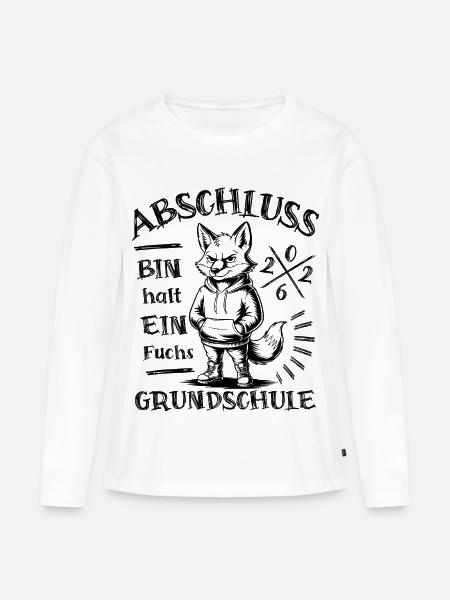 Abschluss 2026 Grundschule - Bin halt ein Fuchs - Frauen Premium Bio Langarmshirt - Weiß