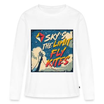 Cerf-volant volant - T-shirt manches longues Premium bio Femme - blanc - Devant - Julia (174cm)