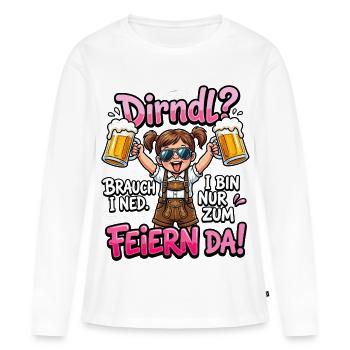 Ersatz Dirndl T-Shirt Tracht Damen Trachtenshirt - Frauen Premium Bio Langarmshirt - Weiß - Vorne - Julia (174cm)