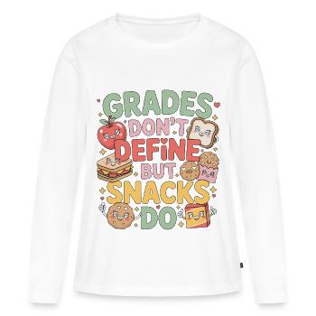 Elementary Teacher Grades Don't Define Education - Women's Premium Organic Long Sleeve Shirt - white - Front - Julia (174cm)