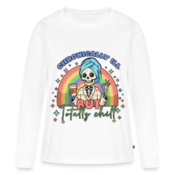 Chronically Ill Fibromyalgia Awareness - Women's Premium Organic Long Sleeve Shirt - white - Front - Julia (174cm)