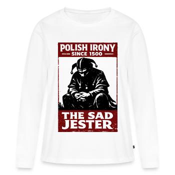 Polish Irony Stańczyk The Sad Jester - Women's Premium Organic Long Sleeve Shirt - white - Front - Julia (174cm)