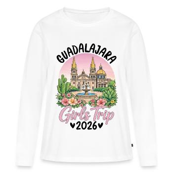 Guadalajara Girls Trip 2026 - Frauen Premium Bio Langarmshirt - Weiß - Vorne - Julia (174cm)