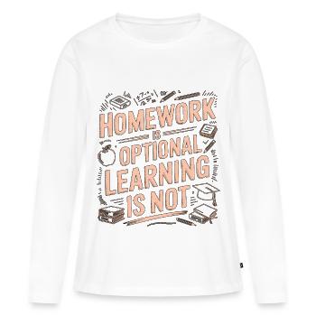 Les devoirs d’enseignant de lycée sont un enseignement optionnel - T-shirt manches longues Premium bio Femme - blanc - Devant - Julia (174cm)
