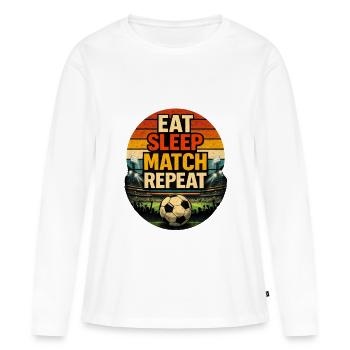 Match Manger Sommeil Répéter - T-shirt manches longues Premium bio Femme - blanc - Devant - Julia (174cm)