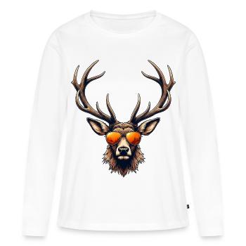 T-shirt de cerf Chemise traditionnelle pour hommes Chemise traditionnelle - T-shirt manches longues Premium bio Femme - blanc - Devant - Julia (174cm)