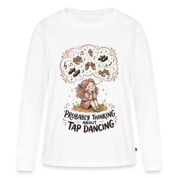 Stepptanz Stepptanz Tanz - Frauen Premium Bio Langarmshirt - Weiß - Vorne - Julia (174cm)