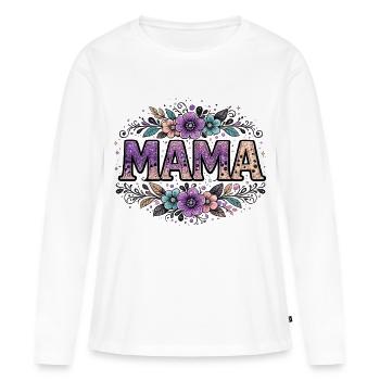 Mama-Geschenk: Retro-Mama-Visualisierung - Frauen Premium Bio Langarmshirt - Weiß - Vorne - Julia (174cm)