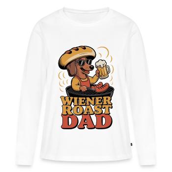 Papa rôti viennois - T-shirt manches longues Premium bio Femme - blanc - Devant - Julia (174cm)