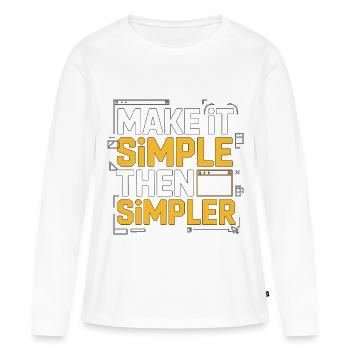 Designer UX/UI : Simplifiez les choses, puis le design graphique - T-shirt manches longues Premium bio Femme - blanc - Devant - Julia (174cm)