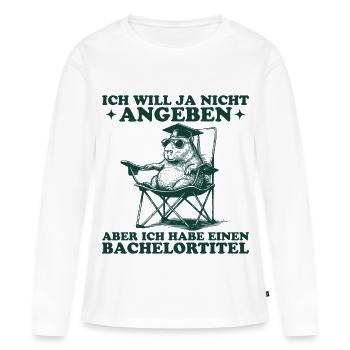 Bachelortitel Capybara mit Bachelor Abschluss - Frauen Premium Bio Langarmshirt - Weiß - Vorne - Julia (174cm)