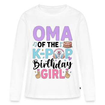 Oma de la fille d’anniversaire K-Pop - T-shirt manches longues Premium bio Femme - blanc - Devant - Julia (174cm)