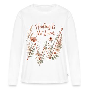 Mental Health Healing Is Not Linear - Women's Premium Organic Long Sleeve Shirt - white - Front - Julia (174cm)