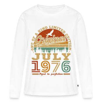 July 1976 Vintage Retro Birthday Gift - Women's Premium Organic Long Sleeve Shirt - white - Front - Julia (174cm)
