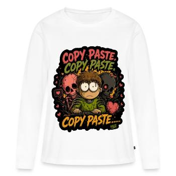 Copy Paste Chaos Kid Zombie Meme - Women's Premium Organic Long Sleeve Shirt - white - Front - Julia (174cm)