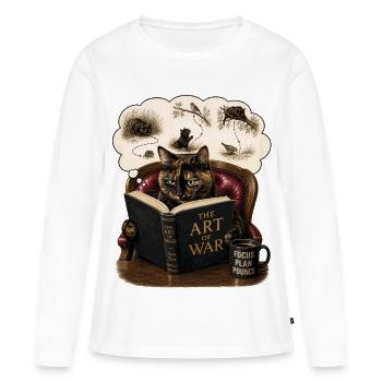 L’Art de la guerre - T-shirt manches longues Premium bio Femme - blanc - Devant - Julia (174cm)