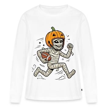 Halloween, America Football, Maman - T-shirt manches longues Premium bio Femme - blanc - Devant - Julia (174cm)