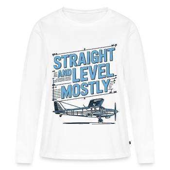 Hôtesse de l’air en droit et en niveau privé - T-shirt manches longues Premium bio Femme - blanc - Devant - Julia (174cm)