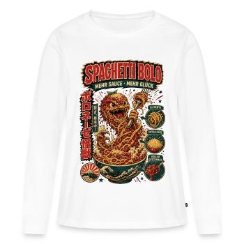 Spaghetti Bolo Mehr Sauce Shirt - Frauen Premium Bio Langarmshirt - Weiß - Vorne - Julia (174cm)