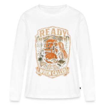 Équipe de secours prête quand on l’appelle - T-shirt manches longues Premium bio Femme - blanc - Devant - Julia (174cm)