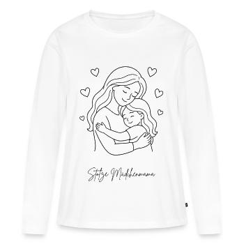 Stolze Mädchenmama Geschenk - Frauen Premium Bio Langarmshirt - Weiß - Vorne - Julia (174cm)