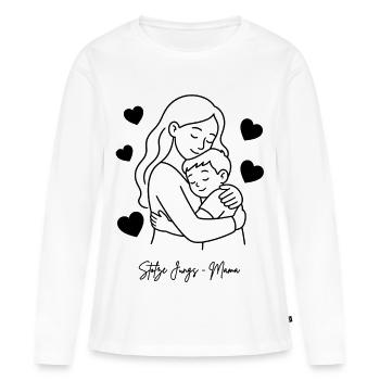Stolze Jungs-Mama Geschenk - Frauen Premium Bio Langarmshirt - Weiß - Vorne - Julia (174cm)