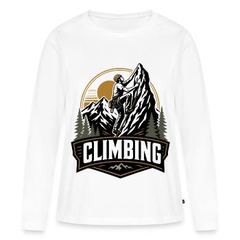 Climbing Vintage Climber Mountain Outdoor - Frauen Premium Bio Langarmshirt - Weiß - Vorne - Julia (174cm)