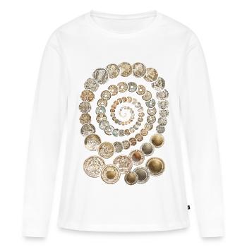 Münzsammler Numismatik Münzen Sammeln - Frauen Premium Bio Langarmshirt - Weiß - Vorne - Julia (174cm)