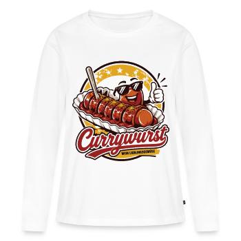 Currywurst - mein Lieblingsgemüse | Fast Food Kult - Frauen Premium Bio Langarmshirt - Weiß - Vorne - Julia (174cm)