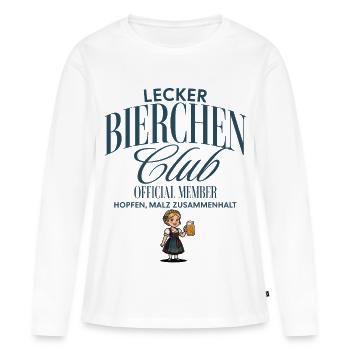 Lecker Bierchen Club - Frauen Premium Bio Langarmshirt - Weiß - Vorne - Julia (174cm)