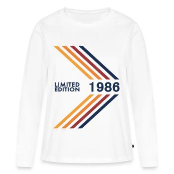 1986 Limited Edition Geburtstag Herren Damen - Frauen Premium Bio Langarmshirt - Weiß - Vorne - Julia (174cm)