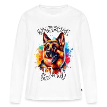 Deutscher Schäferhund Papa - Frauen Premium Bio Langarmshirt - Weiß - Vorne - Julia (174cm)
