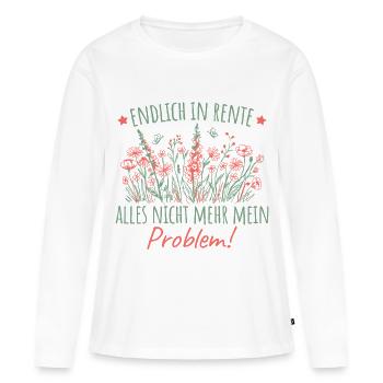 Rentnerin Wildblumen Abschied Kollegin Rente - Frauen Premium Bio Langarmshirt - Weiß - Vorne - Julia (174cm)