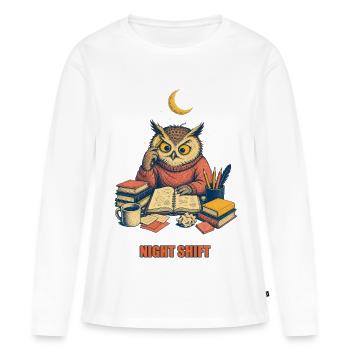 Night Shift | Night shift - Women's Premium Organic Long Sleeve Shirt - white - Front - Julia (174cm)
