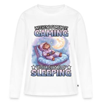 Gaming Weekend: Sleeping Sloth - Women's Premium Organic Long Sleeve Shirt - white - Front - Julia (174cm)