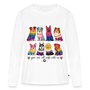 Pride Herding Dogs | You Are All Safe With Me - Frauen Premium Bio Langarmshirt - Weiß - Vorne - Julia (174cm)