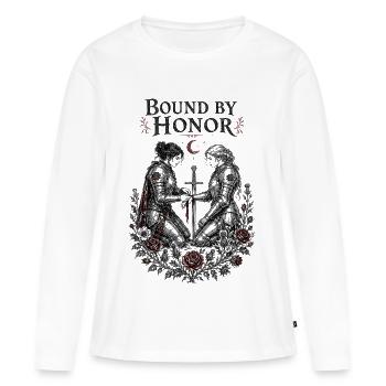 Bound by Honor | Medieval Gothic Love - Frauen Premium Bio Langarmshirt - Weiß - Vorne - Julia (174cm)