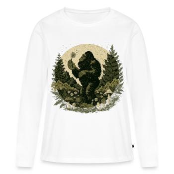 Folklore naturel du champignon de la forêt de Bigfoot - T-shirt manches longues Premium bio Femme - blanc - Devant - Julia (174cm)