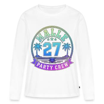 Groupe de vacances de Malle 2027 Party Crew Mallorca - T-shirt manches longues Premium bio Femme - blanc - Devant - Julia (174cm)