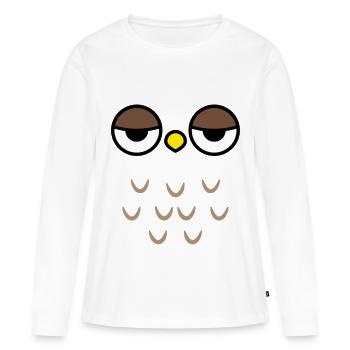 Costume de hibou de la fête de la chouette - T-shirt manches longues Premium bio Femme - blanc - Devant - Julia (174cm)