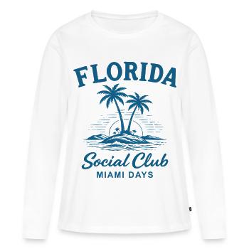 Journées du Florida Social Club à Miami - T-shirt manches longues Premium bio Femme - blanc - Devant - Julia (174cm)