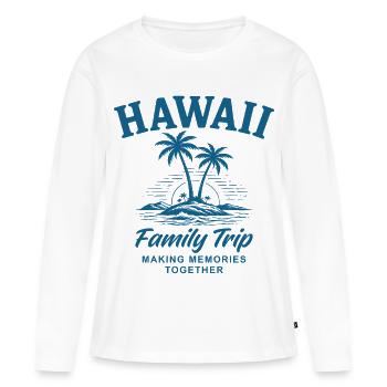 Voyage en famille à Hawaï Créer des souvenirs - T-shirt manches longues Premium bio Femme - blanc - Devant - Julia (174cm)