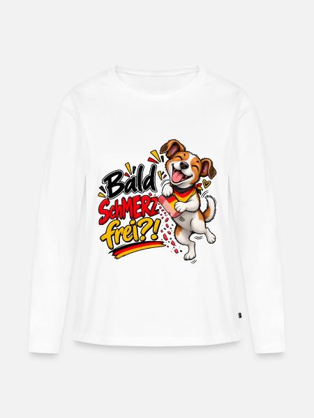 Bald SchMERZ frei?! Gegen Merz - Frauen Premium Bio Langarmshirt - Weiß