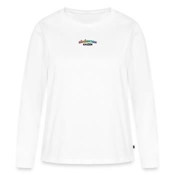 GENERATION KAIZEN SCHWARZ - Frauen Premium Bio Langarmshirt - Weiß - Vorne - Julia (174cm)