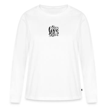 Amour amour amour amour - T-shirt manches longues Premium bio Femme - blanc - Devant - Julia (174cm)
