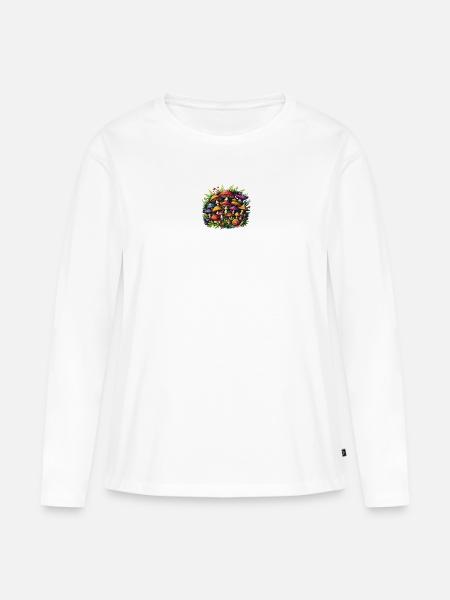 Mushrooms Magic Mushrooms Plain - Frauen Premium Bio Langarmshirt - Weiß